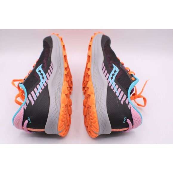 Saucony Womens Peregrine 11 Trail Running Shoes 8.5 Black/Orange PwrTrac Formfit - Picture 6 of 12